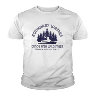Boundary Waters Canoe Area Distressed Minnesota Bwca Gift Raglan Baseball Tee Youth T-shirt | Mazezy