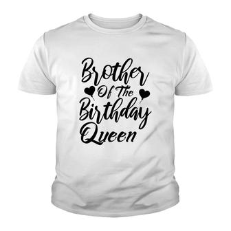 Brother Of The Birthday Queen Black Heart Design Youth T-shirt - Seseable