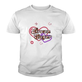 Brown Suga Heart Neon Premium Youth T-shirt | Mazezy