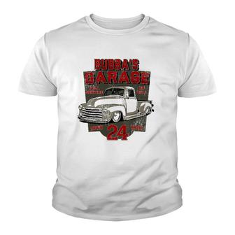 Bubba's Garage Hot Rod Classic Vintage Street Rod Design Youth T-shirt | Mazezy