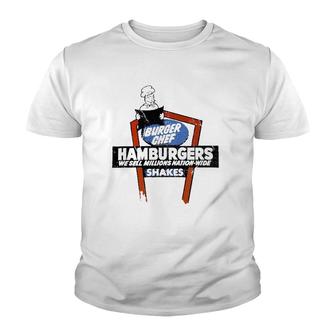 Burger Chef Vintage Sign Hamburgers Lover Gift Youth T-shirt - Thegiftio UK