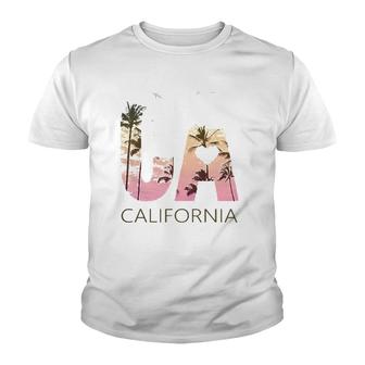 California Sunset Ca Tee Palm Trees Youth T-shirt | Mazezy