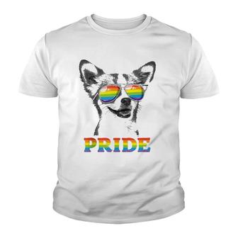 Chihuahua Gay Pride Lgbt Rainbow Flag Sunglasses Funny Lgbtq Youth T-shirt | Mazezy