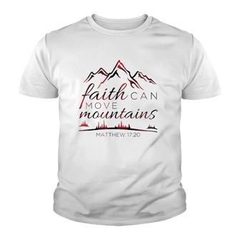 Christian Verse Gifts Women Mom Wife Faith Can Move Plaid Youth T-shirt | Mazezy