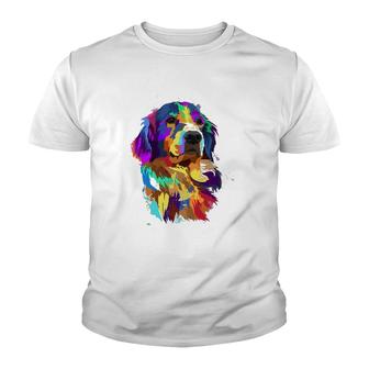 Colored Splash Art Golden Retriever Goldens Lover Gifts Youth T-shirt | Mazezy