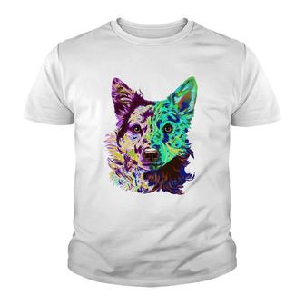 Colourful Splash Dog Mudi Youth T-shirt | Mazezy