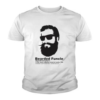 Cool Bearded Funcle - Birthday Gift My Fun Uncle Youth T-shirt | Mazezy