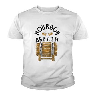 Cool Bourbon Breath Funny Glass Whiskey Lover Drinker Gift Raglan Baseball Tee Youth T-shirt | Mazezy