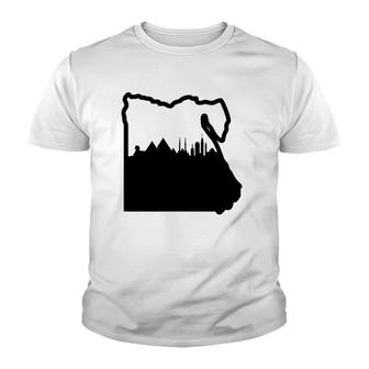 Cool Egypt Country Outline Cairo City Skyline Youth T-shirt | Mazezy