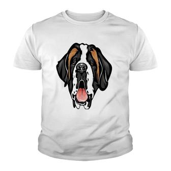 Cool Saint Bernard Face Pet Lover Youth T-shirt | Mazezy