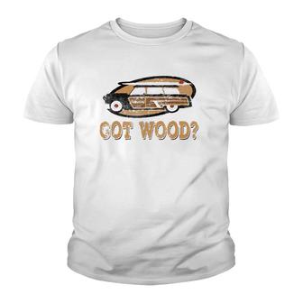 Cool Woody Wagon Hot Rod Surfer Youth T-shirt | Mazezy
