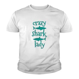 Crazy Shark Lady Youth T-shirt | Mazezy