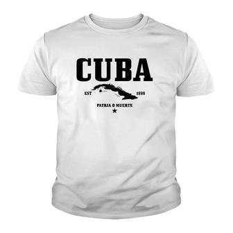 Cuba Est 1898 Cuban Flag Pride Vintage Cuba Youth T-shirt | Mazezy