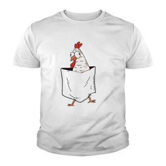 Cute And Funny Chicken In A Pocket - Chicken Lovers Premium Youth T-shirt | Mazezy