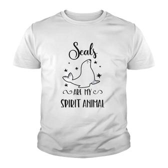 Cute Seal Seals Are My Spirit Animal Youth T-shirt | Mazezy