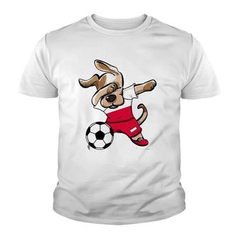 Dabbing Dog Poland Soccer Jersey Polish Football Lover Gift Youth T-shirt - Thegiftio UK