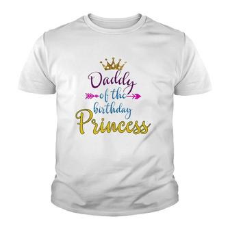 Daddy Of The Birthday Princess Matching Family Youth T-shirt | Mazezy