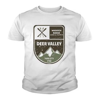 Deer Valley Wasatch Range Park City Utah Vintage Youth T-shirt | Mazezy