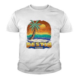 Destin Florida Vintage Distressed Souvenir Youth T-shirt | Mazezy