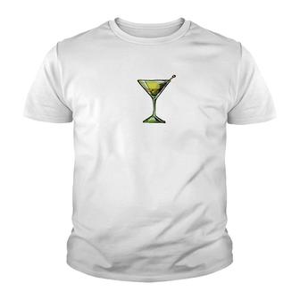 Dirty Martini Heartbeat Cocktail Glass Happy Hour Youth T-shirt | Mazezy