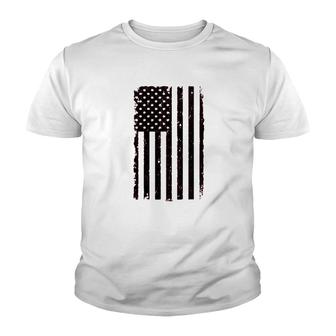Distressed Black Usa Flag United States Youth T-shirt | Mazezy