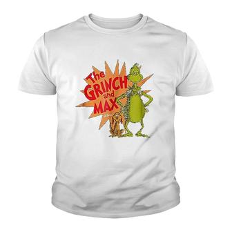 Dr Seuss Grinch And Max Burst Youth T-shirt | Mazezy AU