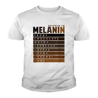 Drippin In Melanin Black Pride Youth T-shirt | Mazezy