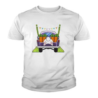 Easter Bunny Egg Hunting Truck Easter Sunday Rabbit Youth T-shirt | Mazezy