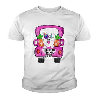 Easter Bunny Truck Substitute Teacher Squad Youth T-shirt | Mazezy