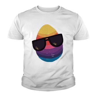 Easter Egg With Sunglasses Happy Easter Egg 2022 Ver2 Youth T-shirt | Mazezy