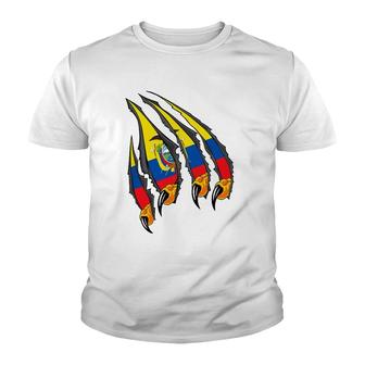 Ecuador Patriotic American Eagle Claws With Ecuadorian Flag Youth T-shirt | Mazezy