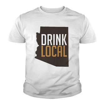 Edge Of The World Brewery - Drink Local Arizona Pocket Youth T-shirt | Mazezy
