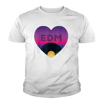 Edm Vinyl Disc Retro Vintage Electronic Dance Music Youth T-shirt | Mazezy
