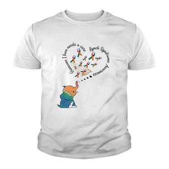 Elephant Someone I Love Needs Cure Lynch Syndrome Awareness Youth T-shirt | Mazezy