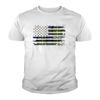 Ferguson Surname American Flag Scottish Clan Tartan Youth T-shirt - Thegiftio UK
