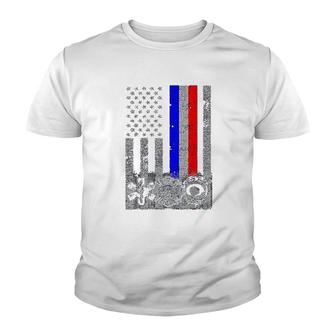 Fireman Police Emt First Responder Flag Youth T-shirt | Mazezy