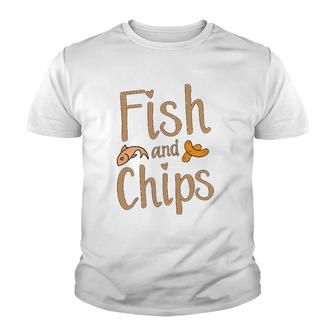 Fish And Chips Funny British Food Gift Youth T-shirt | Mazezy