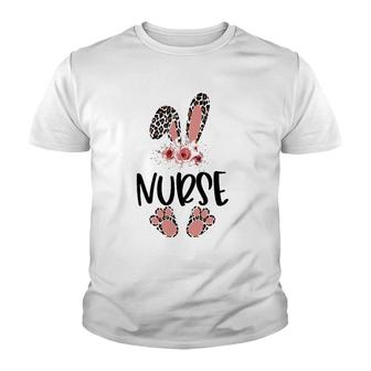 Floral Nurse Bunny , Novelty Nurse Easter Bunny Youth T-shirt | Mazezy