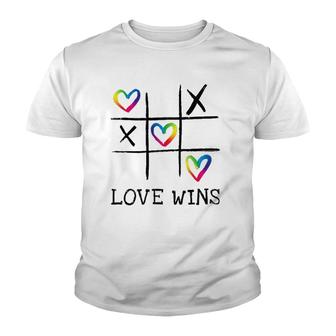 Fun Lgbtq Love Wins In Gay Pride Rainbow Colors - Gay Ally Youth T-shirt | Mazezy