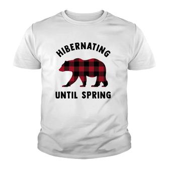Funny Attitude Hibernating Until Spring Polar Bear Gift Youth T-shirt | Mazezy
