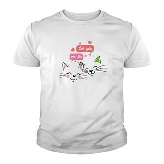Funny Cute Cats For Cats And Pets Lover For Valentine's Day Youth T-shirt | Mazezy CA