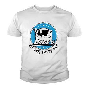 Funny Dairy Farmer All Day Every Day Youth T-shirt | Mazezy