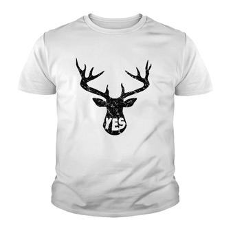 Funny Husband Deer, Yes Dear Happy Wife Youth T-shirt | Mazezy