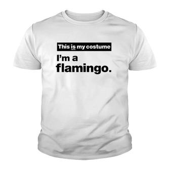 Funny Lazy This Is My Halloween Costume Pink Flamingo Youth T-shirt | Mazezy