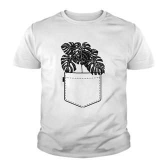 Funny Plant Gifts For Women Monstera Pocket Plant Mama Youth T-shirt | Mazezy
