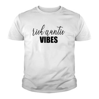 Funny Rich Auntie Vibes Quote Cool Best Aunty Humor Aunt Raglan Baseball Tee Youth T-shirt - Thegiftio UK