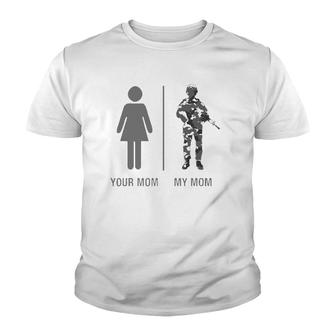 Funny Soldier Mom Military Mother Camouflage Youth T-shirt | Mazezy