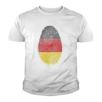 Germany Flag Fingerprint It Is In My Dna Gift For Germans Youth T-shirt | Mazezy