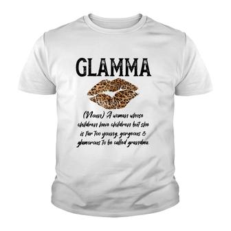 Glamma Leopard Lips Kiss- Glam-Ma Description- Mother's Day Youth T-shirt | Mazezy AU