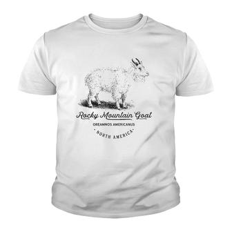 Goat Rocky Mountain National Park Goats Retro Fauna Teacher Youth T-shirt | Mazezy